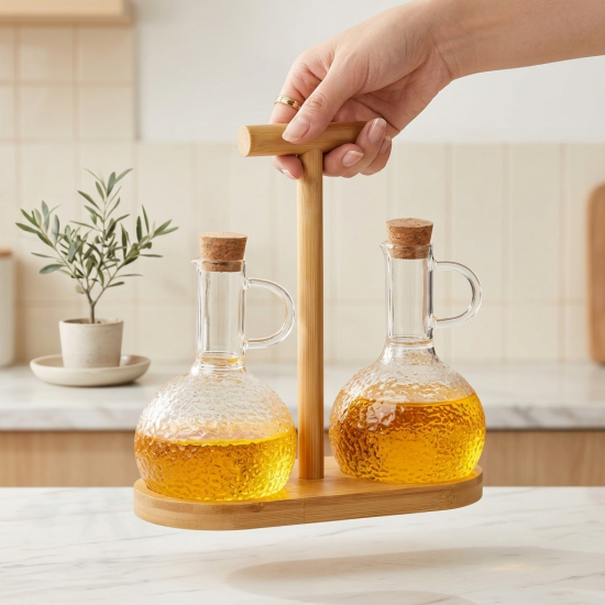 Glass Oil Dispenser 350 ml - 2 Pcs